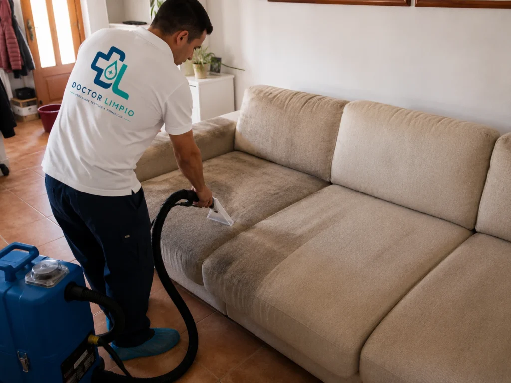 Limpieza y desinfección de sofá a domicilio
